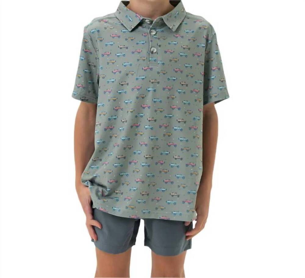 NEW BURLEBO youth performance polo shirt in vintage cruiser